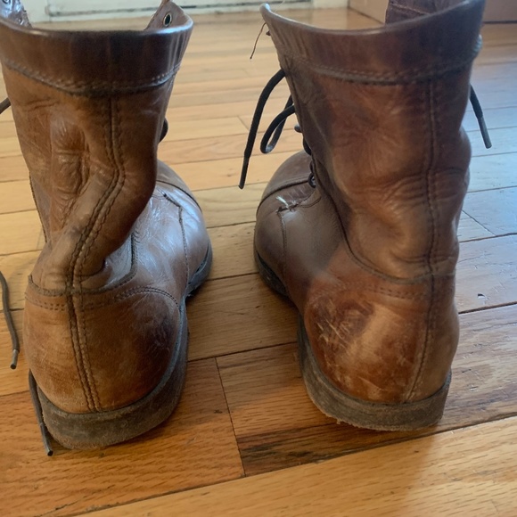 The Frye Company Erin Lug Work Boot in Cognac - Picture 11 of 12